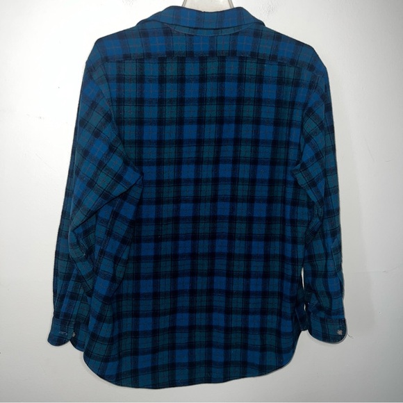 Pendleton Pure Virgin Wool Blue and Green Plaid Button Down Women’s Size Large - Picture 6 of 15